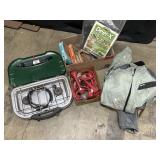 Coleman Stove, Air Horn, Snowmobile Suit.