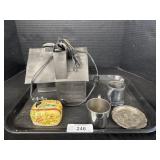 Metal House Night Light, Silver Plated Cups.;