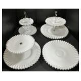 4 Fenton Glass Serving Towers.