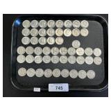 51 90% Half Dollars.