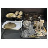 Silver Plated Goblets, 800 Silver Trinket Dish.