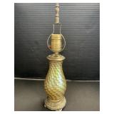 1900s Tiffany Quezal Style Pulled Feather Lamp.