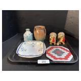 Turkey S&P Shakers, Vases, Coaster.