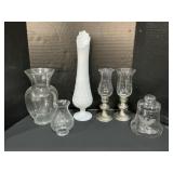 Glass Vases, Candle Holders, Jar.