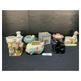 8 Vintage Floral & Character Planters.