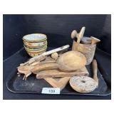 Ceramic Bowls, Rice Molds, Vegetable Slicer.