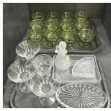 Crystal, FV Stemmed Glasses, Trays.