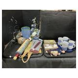 Advertising Matches, Art Glass Vase, Rolling Pin.