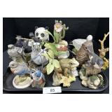 Boehm Bird, Frog, Panda Figurines.