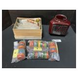 Antique Glass Triple Exit Globe, Wooden YoYos.