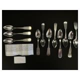 11 19th Century Coin Silver Spoons.