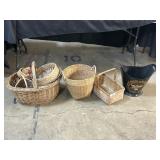Baskets, Toleware Eagle & Shield Waste Can.