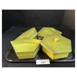 Machi Designer Green Melamine 500 Ml Snack Bowls.