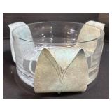 Large Glass Bowl W/Stand.