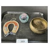 Iroquois Niagara Falls Whimsey, Brass Bowl, Glass.