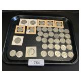 35 90%Silver Franklin Half Dollar Coins, 3 90%