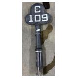 Vtg Cast Iron Railroad Mile Marker Sign.