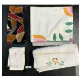 Crib Quilt, Embroidered Linens
