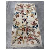 Hand Knotted Oriental Dragon Rug.