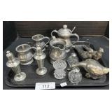 Pewter S&P Shakers, Creamer & Sugar Bowl.