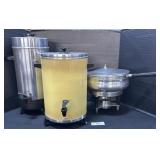 2 Large Coffee Makers & Chafing Dish.