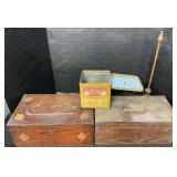 Inlay Wooden Box, Punch Stamp Set, Brass Letters.