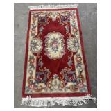 Hand-Woven Chinese Aubusson-Style Wool Rug.