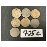 7 1812-56 Braided Hair, Classic, Draped Pennies.