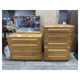 Mid Century Modern Blonde Maple Vanity & Dresser.
