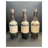 3 1876 Admiral Reynolds Novia Sherry Bottles.