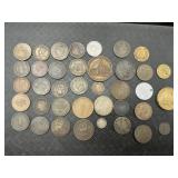 19th Century Foreign Currency & US Pennies.