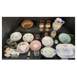 Lusterware, Bone China Plates, Pitcher, Bowls.