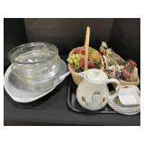 Pyrex & Glasbake Cookware, Baskets, Fruit.