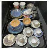 Teacups, Arabia, Bavaria, Pewter, Plates.