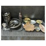 Salad Set, Stoneware, Brass Dish, Glass Jars.
