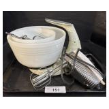 Vintage Hand Mixer, Mixing Bowls.