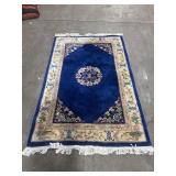 Hand-Knotted Chinese Peking Style Wool Rug.