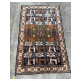 Hand Knotted Afghan Baluch Style Tribal Rug.