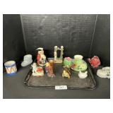 Assortment of Ceramic & Majolica Vases.