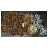 Amber Glasses, Dessert, Cream & Sugar, Plates.