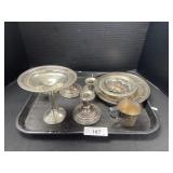 Sterling Silver Plates, Dishes, & Candlestick
