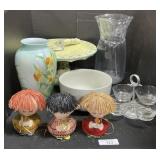 Dolly Grams, Floral Vase & Cake Stand, Glassware.