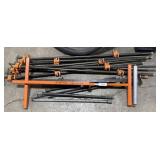 (7) 4ft Slide Clamps, Pedestal Roller.
