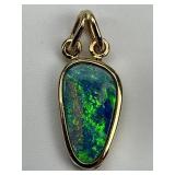 Gold Australian Opal Pendant.
