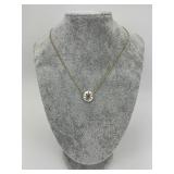 14KT Caribbean Compass Pearl Sapphire Necklace.