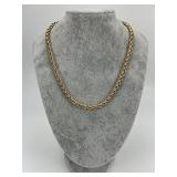 14 KT Gold Rope Chain Link Necklace.