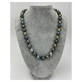 Heavy Dark Tahitian Baroque Pearl Necklace.