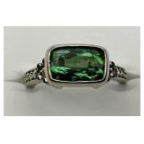 14KT Gold Rona Fisher Emerald & Diamond Ring.