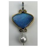 18KT Gold Multi-Gemstone Pendant.