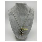 Sterling Silver Lagos Caviar Gemstone Necklace.